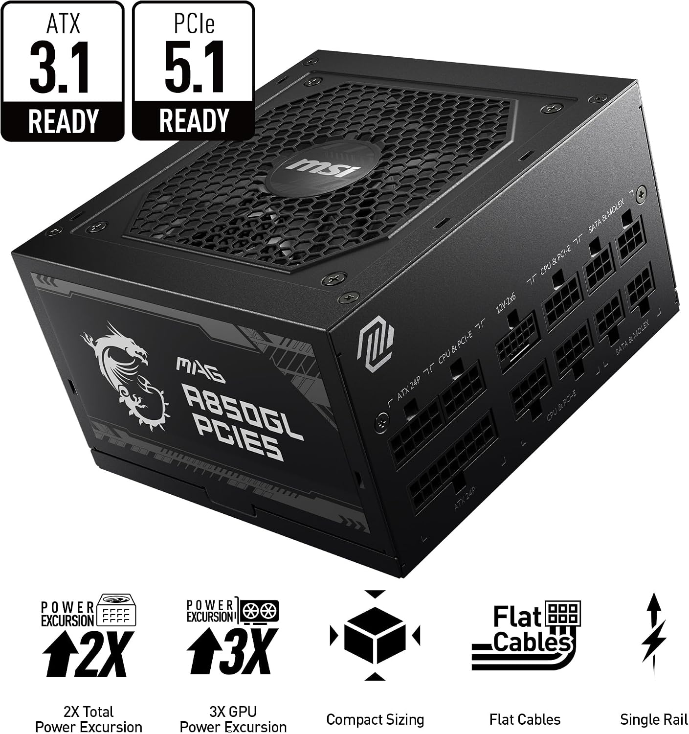 Detalle 2 de MSI MAG A850GL 850W PSU