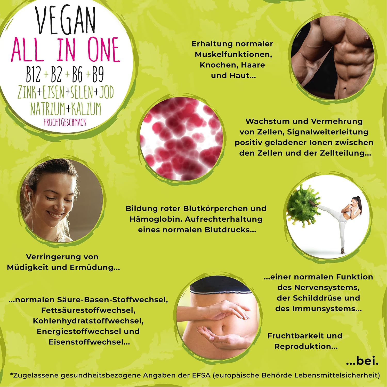 Detalle de Vegan All-in-One Tropfen mit B12/B2/B6/B9, Zink, Eisen, Selen & Jod (20 ml) – NatureCraft
