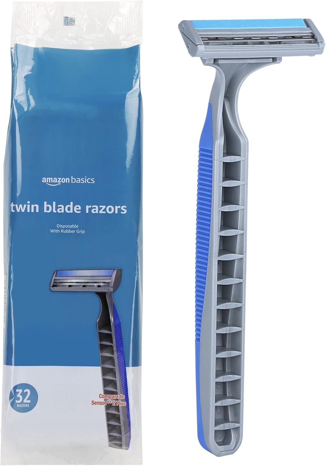 Thumbnail 6 de Amazon Basics Twin Blade Pivoting Disposable Razors (Rubber Grip) — 32 Count, 1-Pack