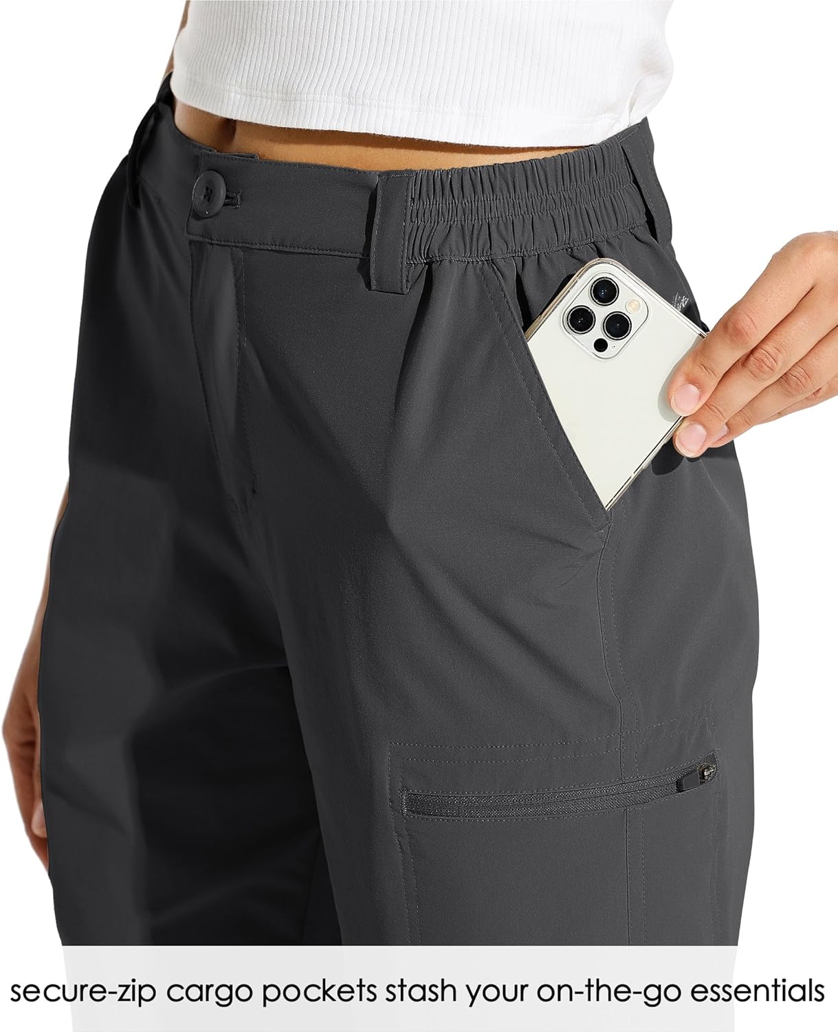 Detalle de WILLIT Damen Shorts Wanderhose – Kurze Hose, 10" Innennaht, 4-Wege-Stretch, UPF50, Taschen