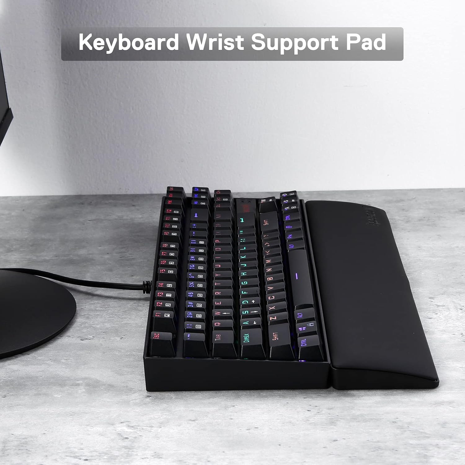 Thumbnail 1 de Redragon P036 Meteor M Handballenauflage – Ergonomische Tastaturauflage aus Memory-Schaum, 80%/TKL Größe, Schwarz