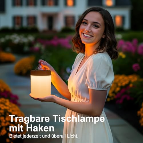 Detalle 2 de Dorifun LED Nachttischlampe Touch Dimmbar 2er Set – Kabellos, Timer & Memory, 256 RGB Farben