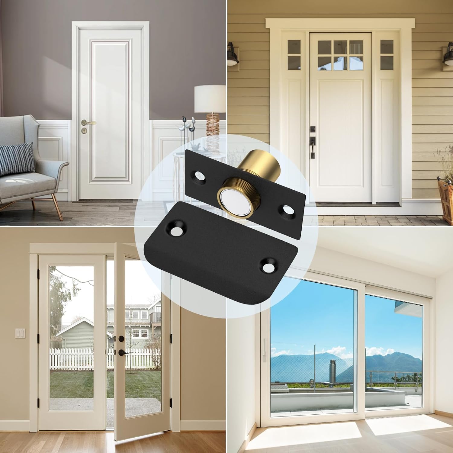 Thumbnail 6 de Closet Door Ball Catch, Magnetic Ball Jiayi 4 Pack – Black, Adjustable Top-of-Door Latch for Invisible Closets and Pantries