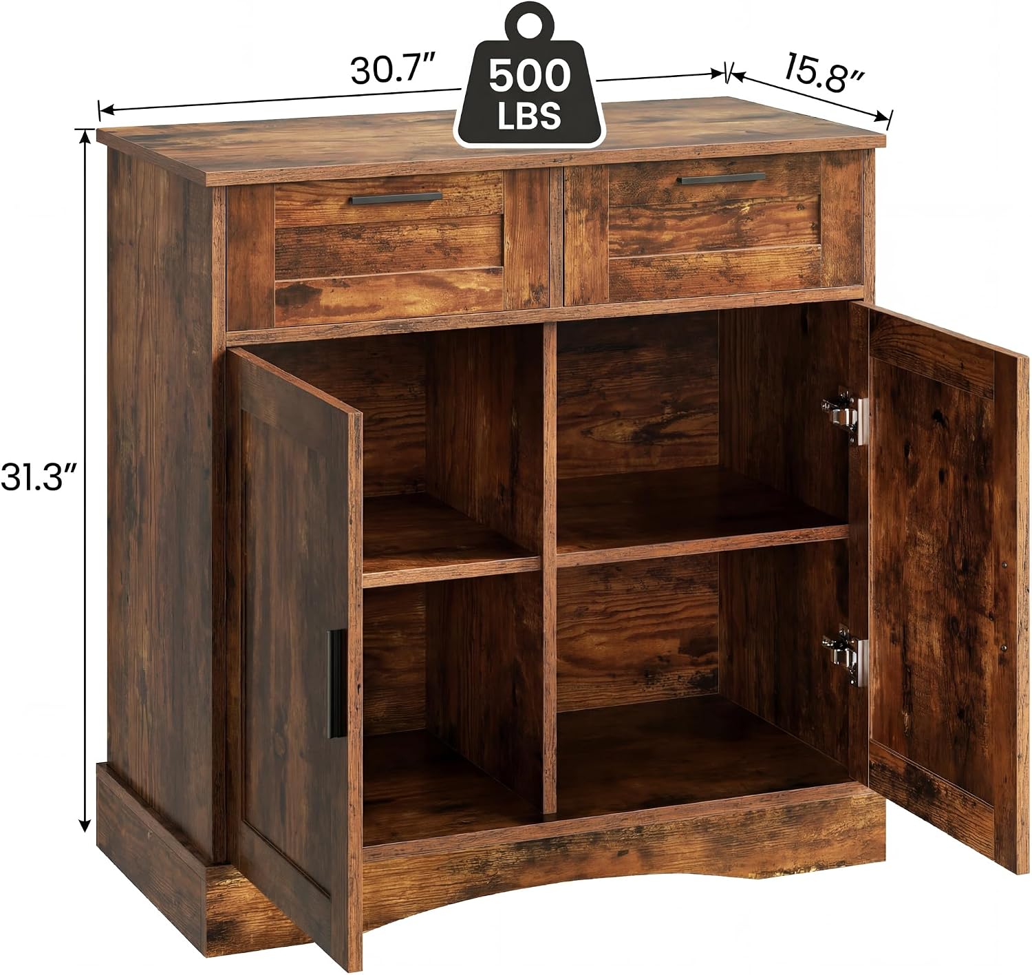 Detalle 2 de Terroute PTBX01BR Aquarium Stand for 20-29 Gallon Tanks with 2 Drawers