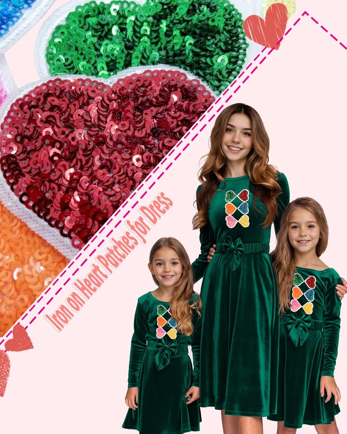 Detalle 2 de Sequin Heart Patches 12-Pack