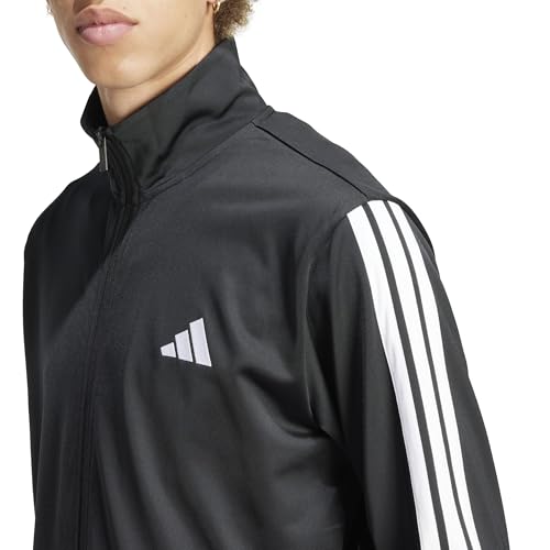 Thumbnail 4 de adidas Uomo SPORTSWEAR BASIC 3 STRIPES TRICOT TRACKSUIT — Chaqueta y pantalón en negro (XL Tall)