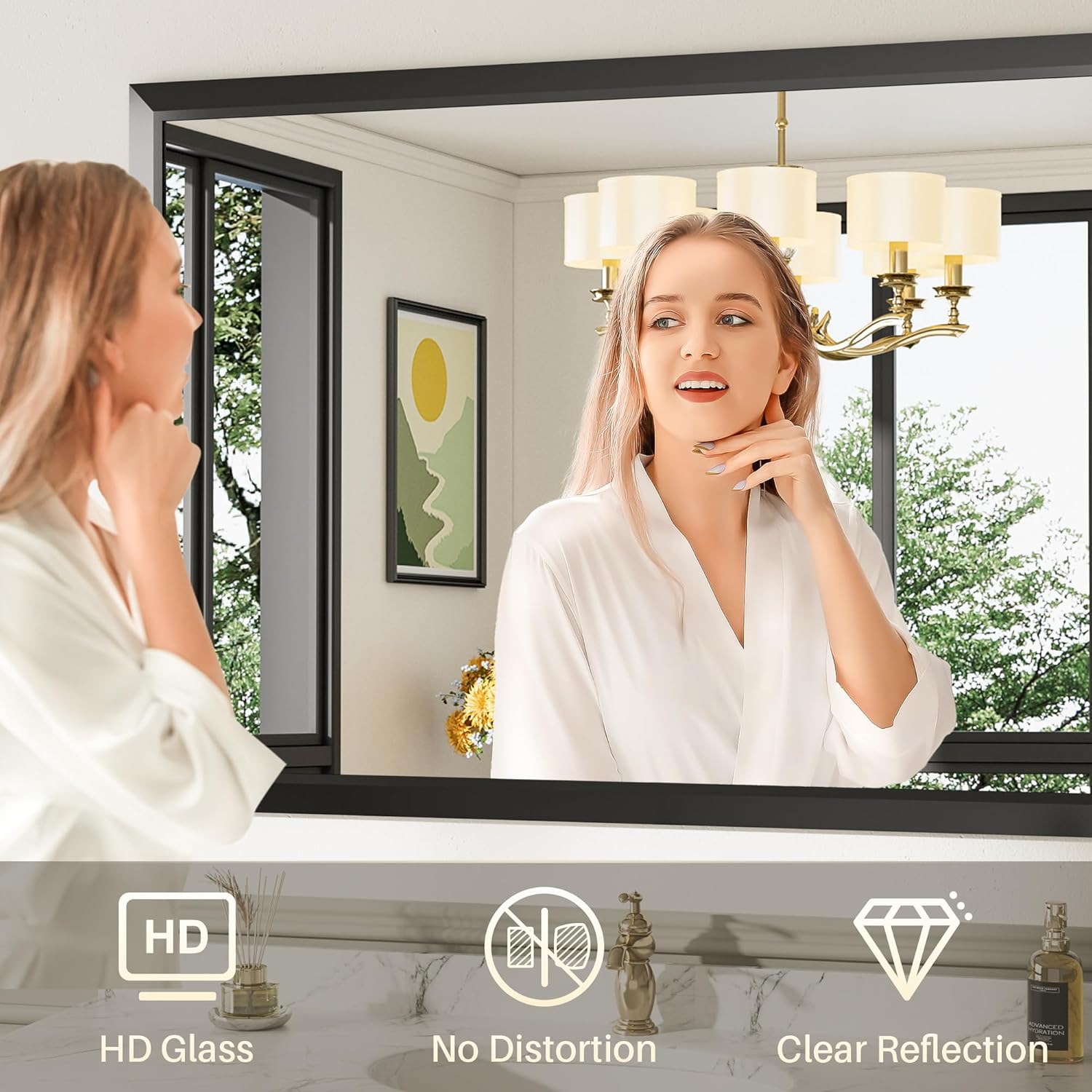 Detalle 2 de Briivue 24x32 Inch Black Bathroom Mirror