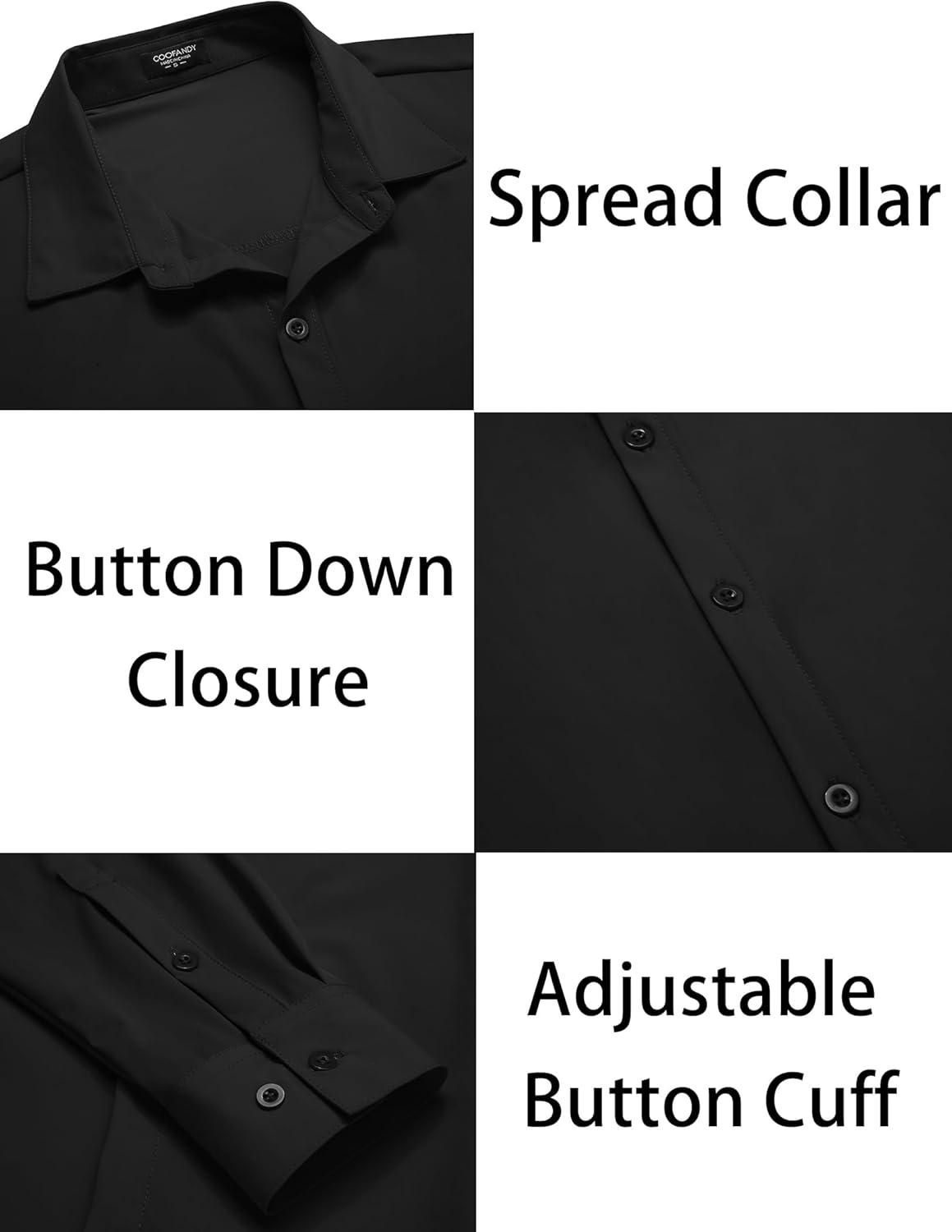 Thumbnail 5 de COOFANDY Men's Muscle Fit Dress Shirt wrinkle-free 👔