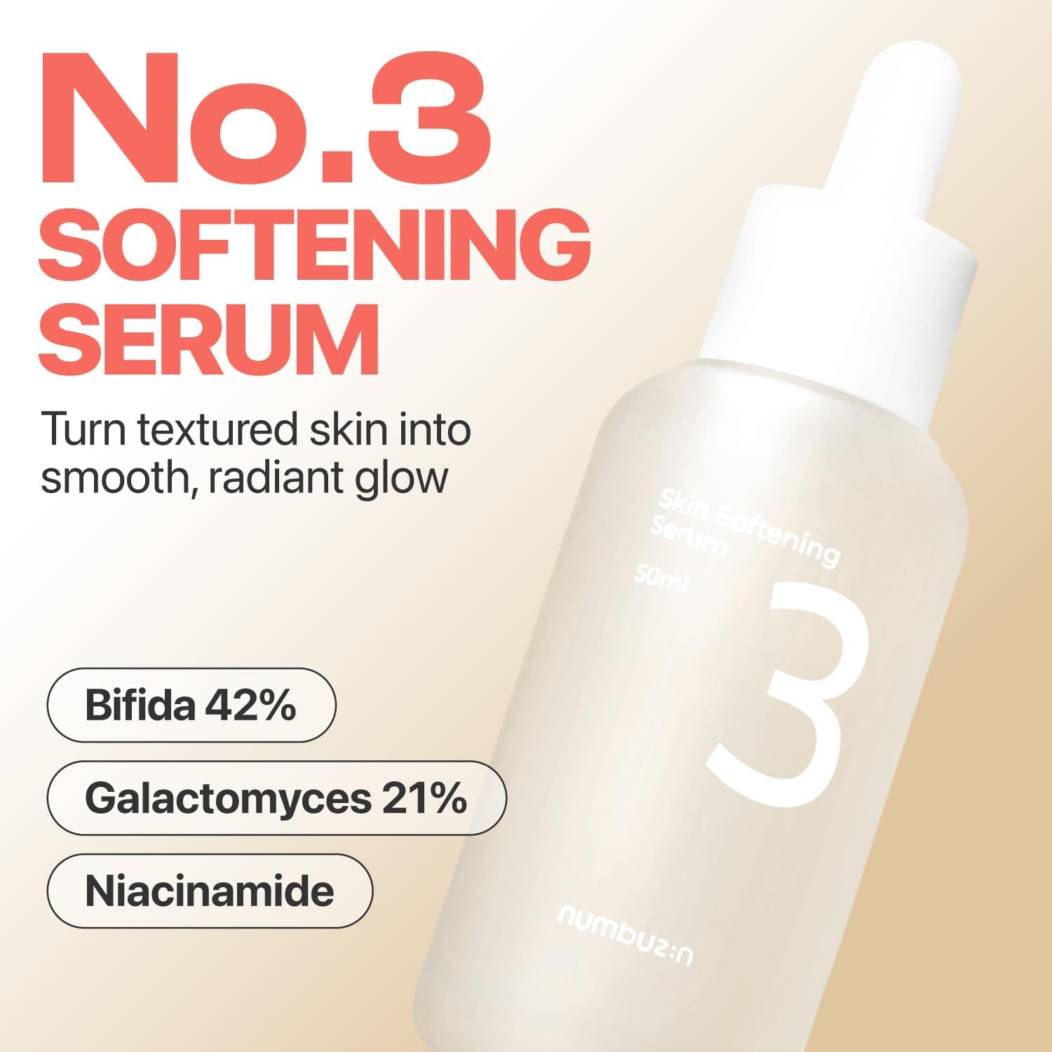 Detalle 2 de Numbuzin No.3 Serum – Siero lenitivo per pori e texture, 50 ml