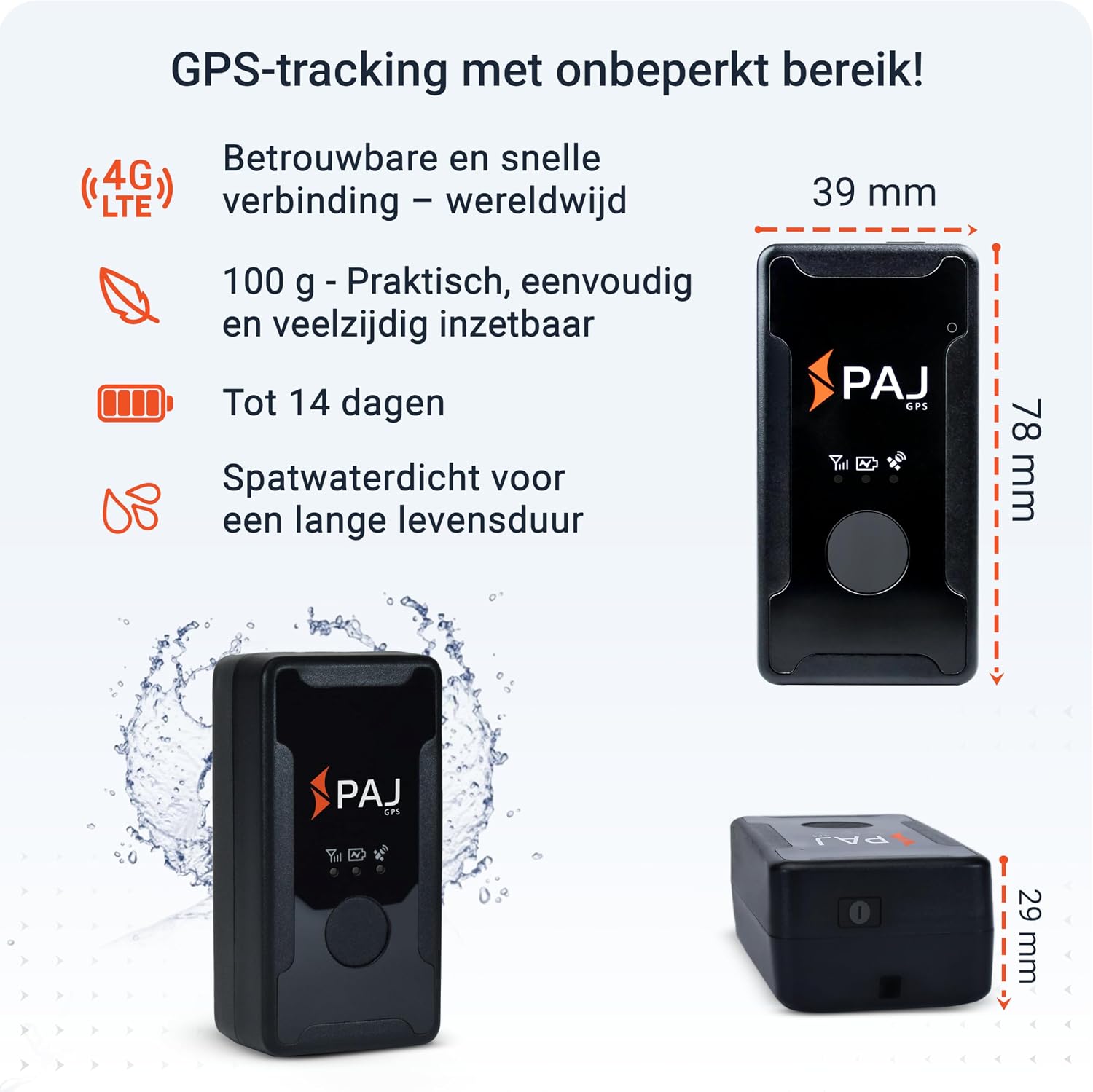 Detalle 2 de PAJ Easy Finder 4G gps-tracker met SOS-knop, spraakberichten en virtueel hek