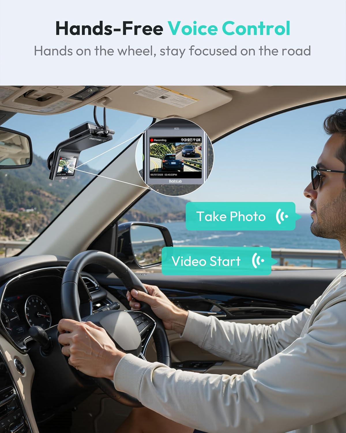 Thumbnail 6 de BOTSLAB G300H Plus 4K Dual Dash Cam, STARVIS 2, HDR Night Vision & GPS