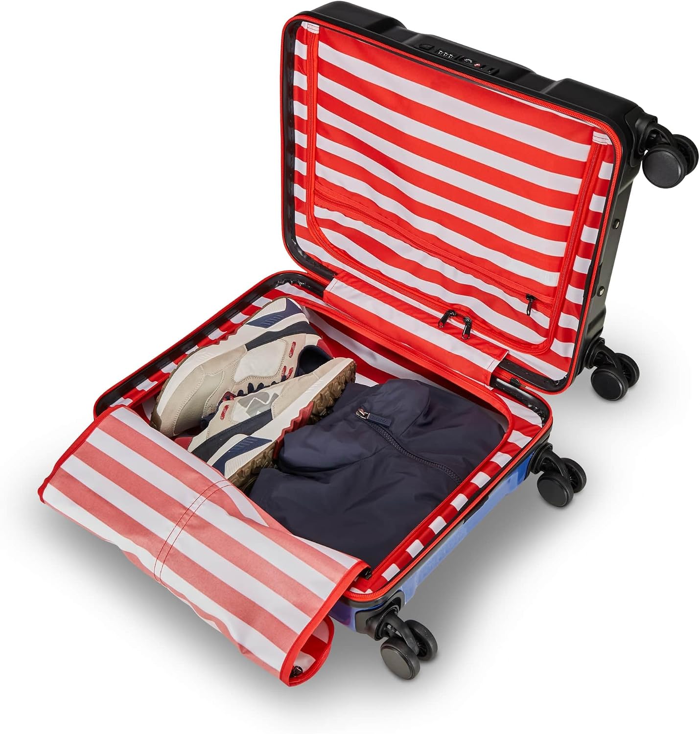 Detalle de Invicta Trolley Travel bagaglio a mano blu rigido con 4 ruote girevoli, 33 litri