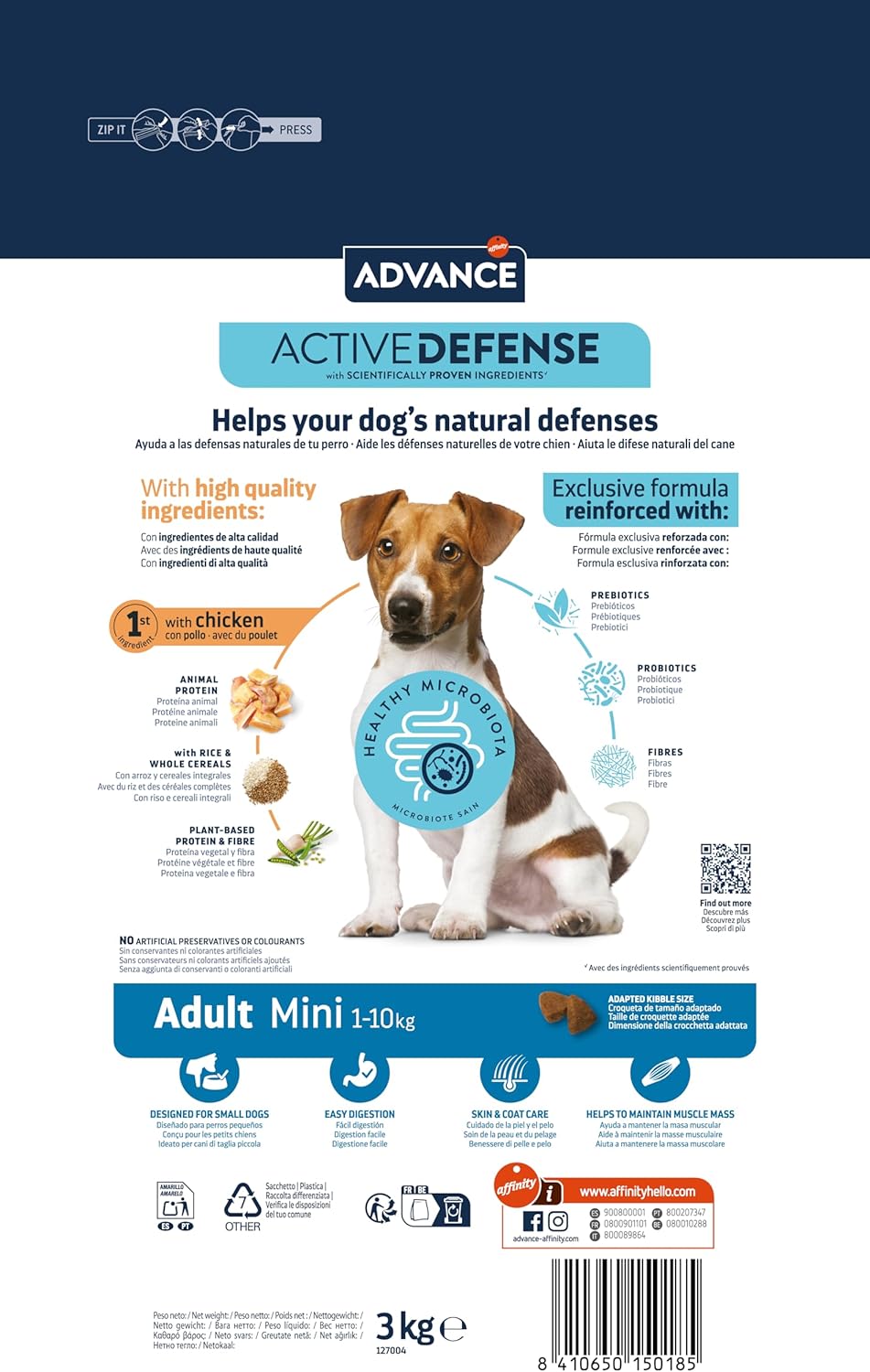 Detalle 2 de Advance Mini Adult Chicken pienso para perros adultos pequeños (pollo) 3 kg