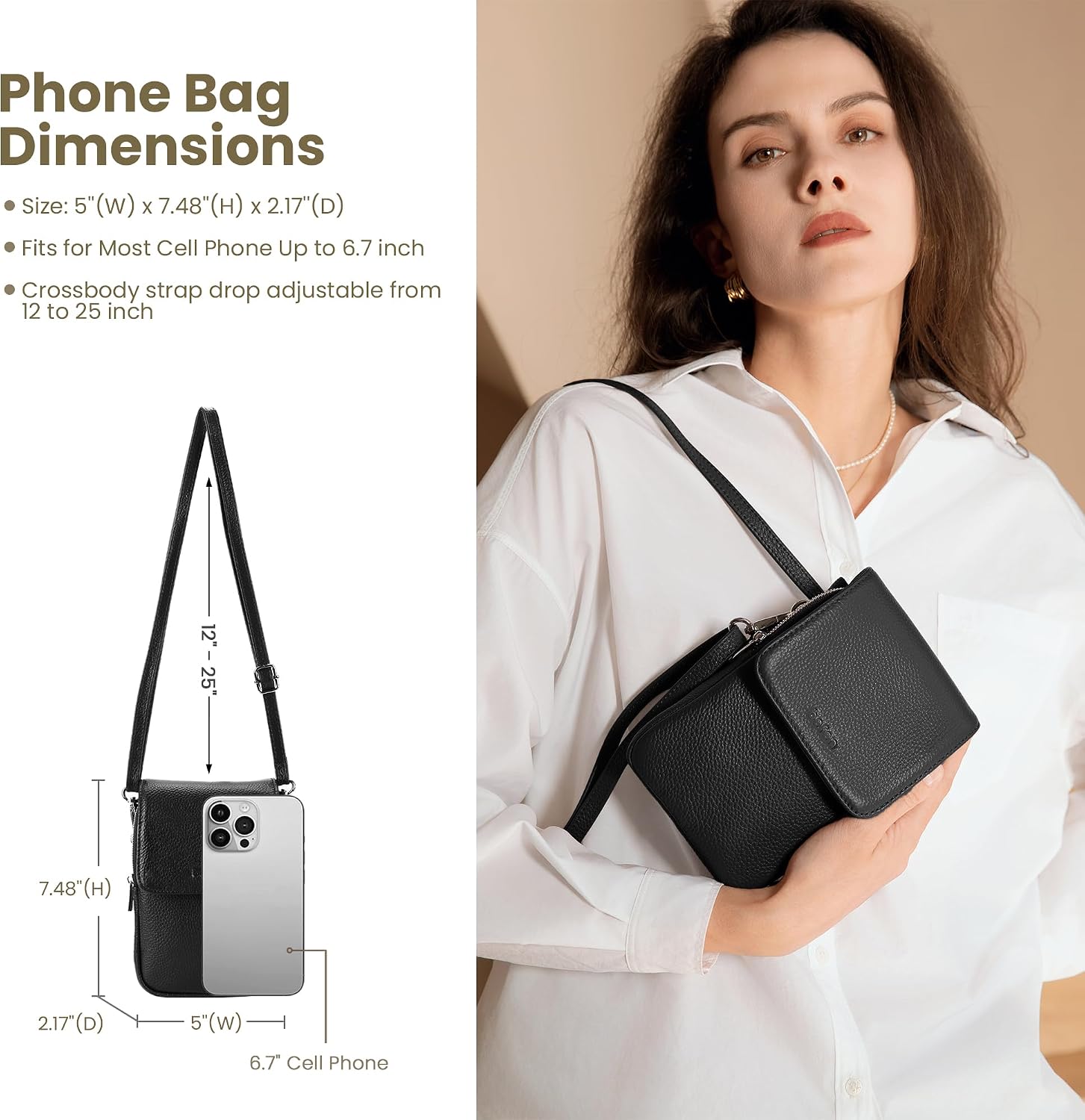 Detalle 2 de befen Genuine Leather Crossbody Bag 5