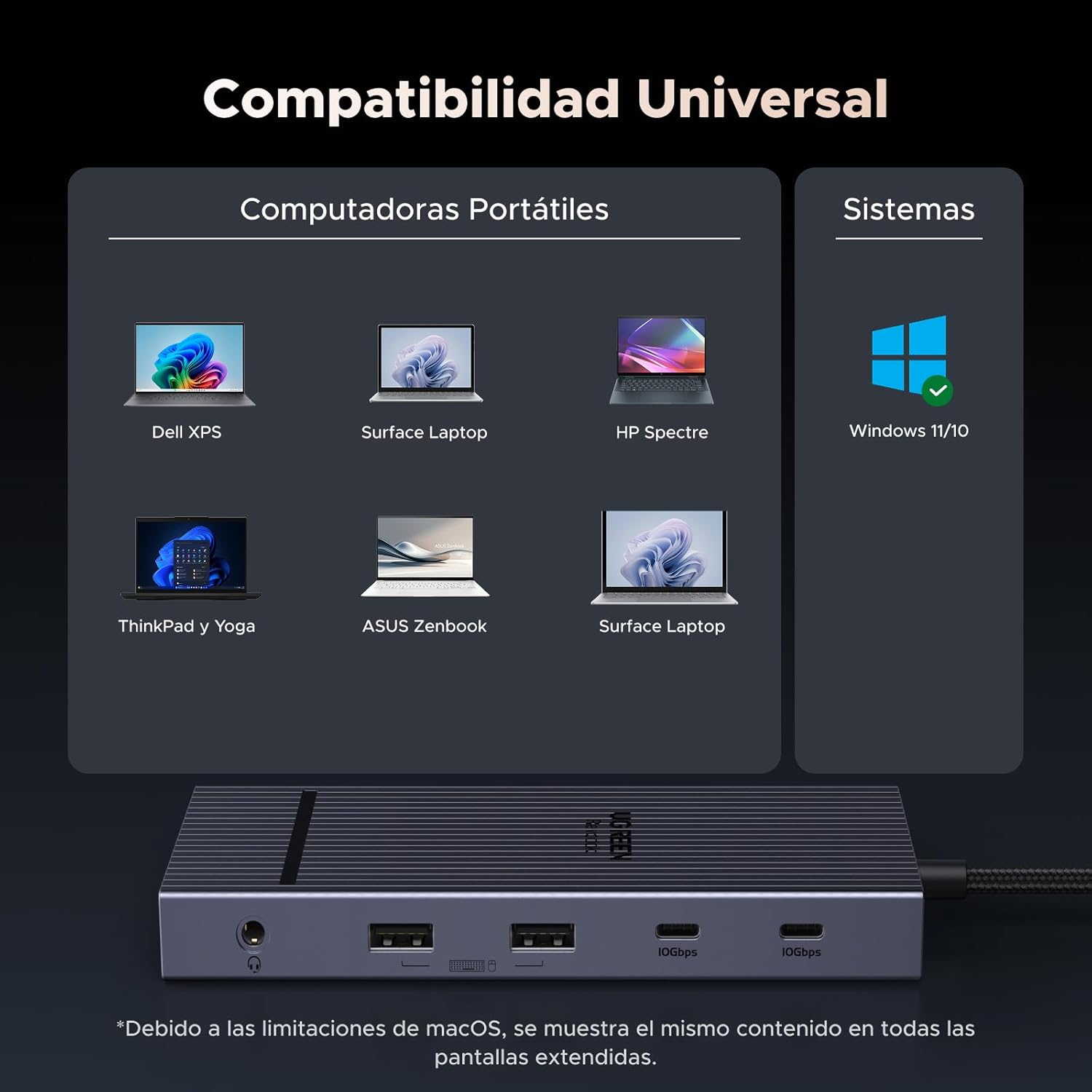 Thumbnail 7 de UGREEN Revodok Pro 2111 Hub USB-C con HDMI, Ethernet y carga ⚡