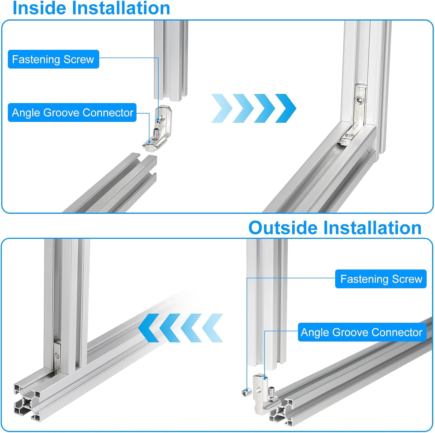 Thumbnail 2 de SUPAWAY Innenwinkel Winkelverbinder 80 Stück für 30er Aluminiumprofile, EU-2020/ EU-3030