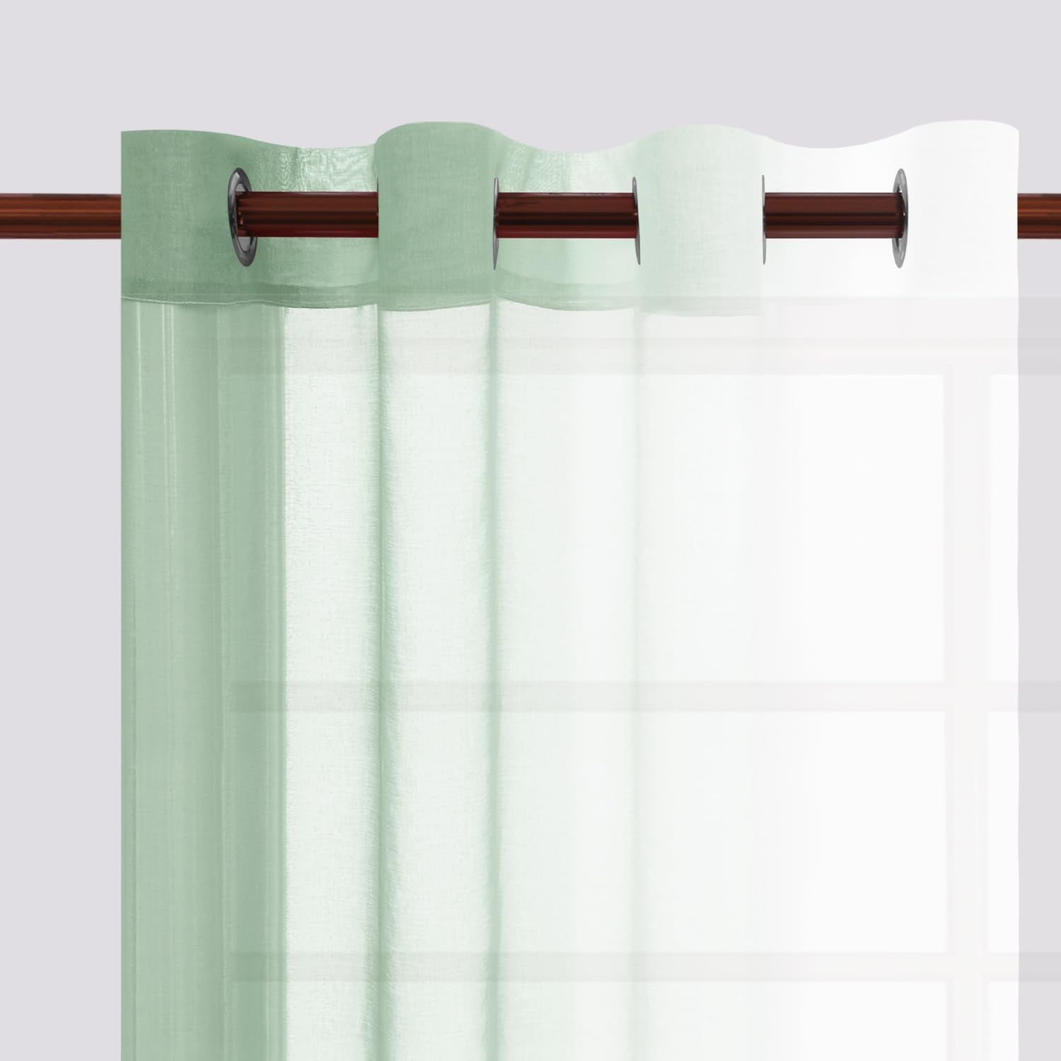 Thumbnail 3 de DWCN Zasłony półwoalowe ombre 132 × 213 cm, szałwiowozielone, 2 panele