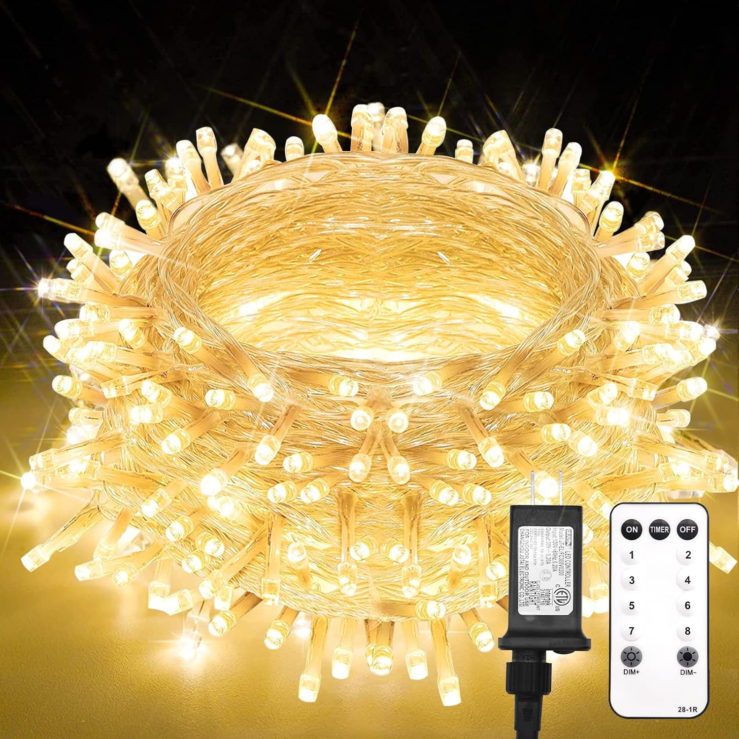 Detalle de SUDDUS SD-200STRWW String Lights, 200 Warm White LEDs, Remote and 8 Modes