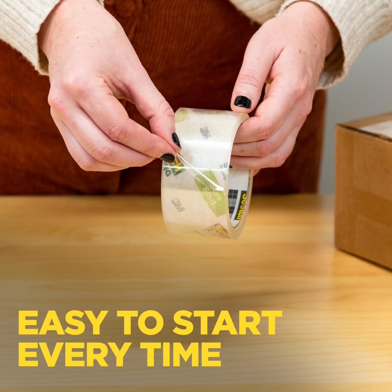Thumbnail 5 de Scotch Sure Start Packing Tape (Clear) with Dispensers, Quiet Unwind, 6 Rolls