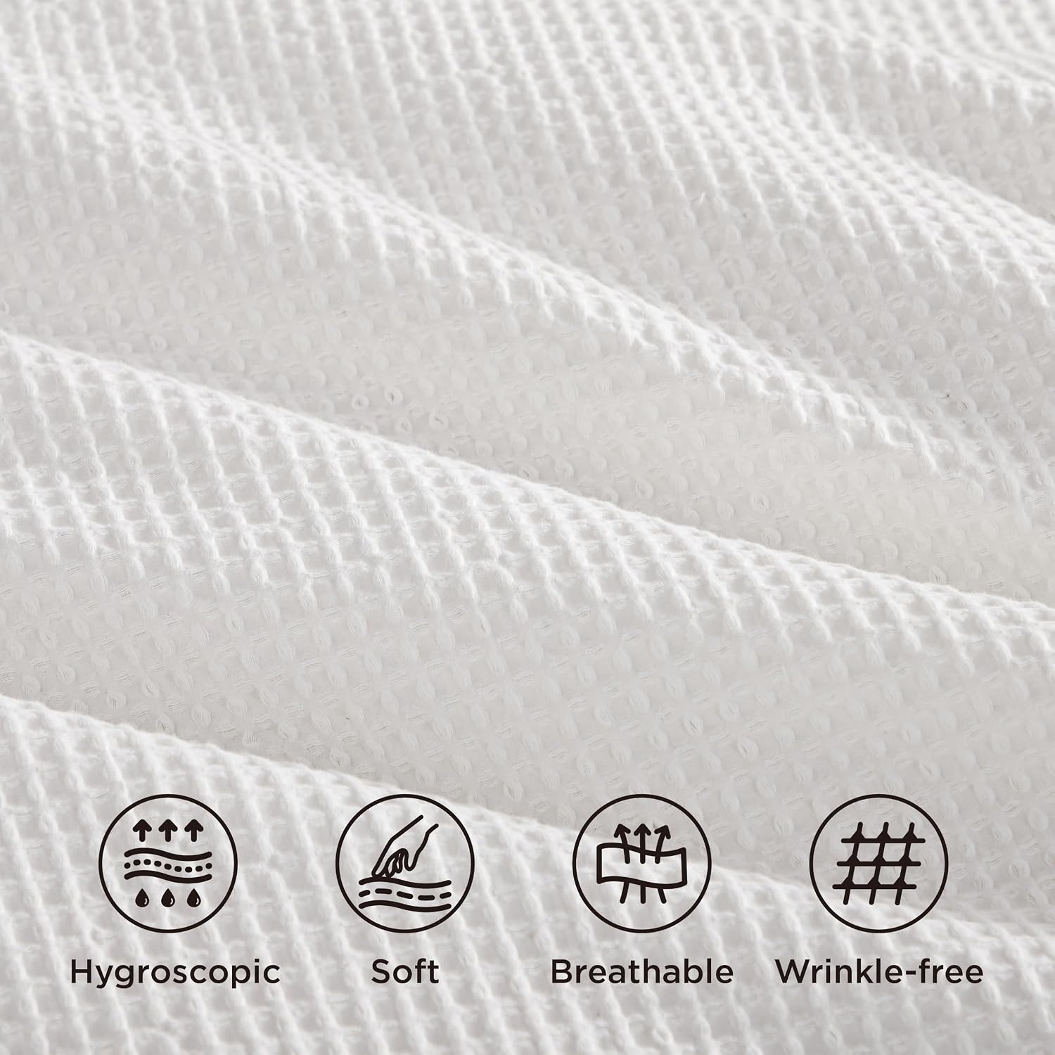 Thumbnail 3 de Bedsure PureWoven Queen Cotton Waffle Duvet Cover Set, White