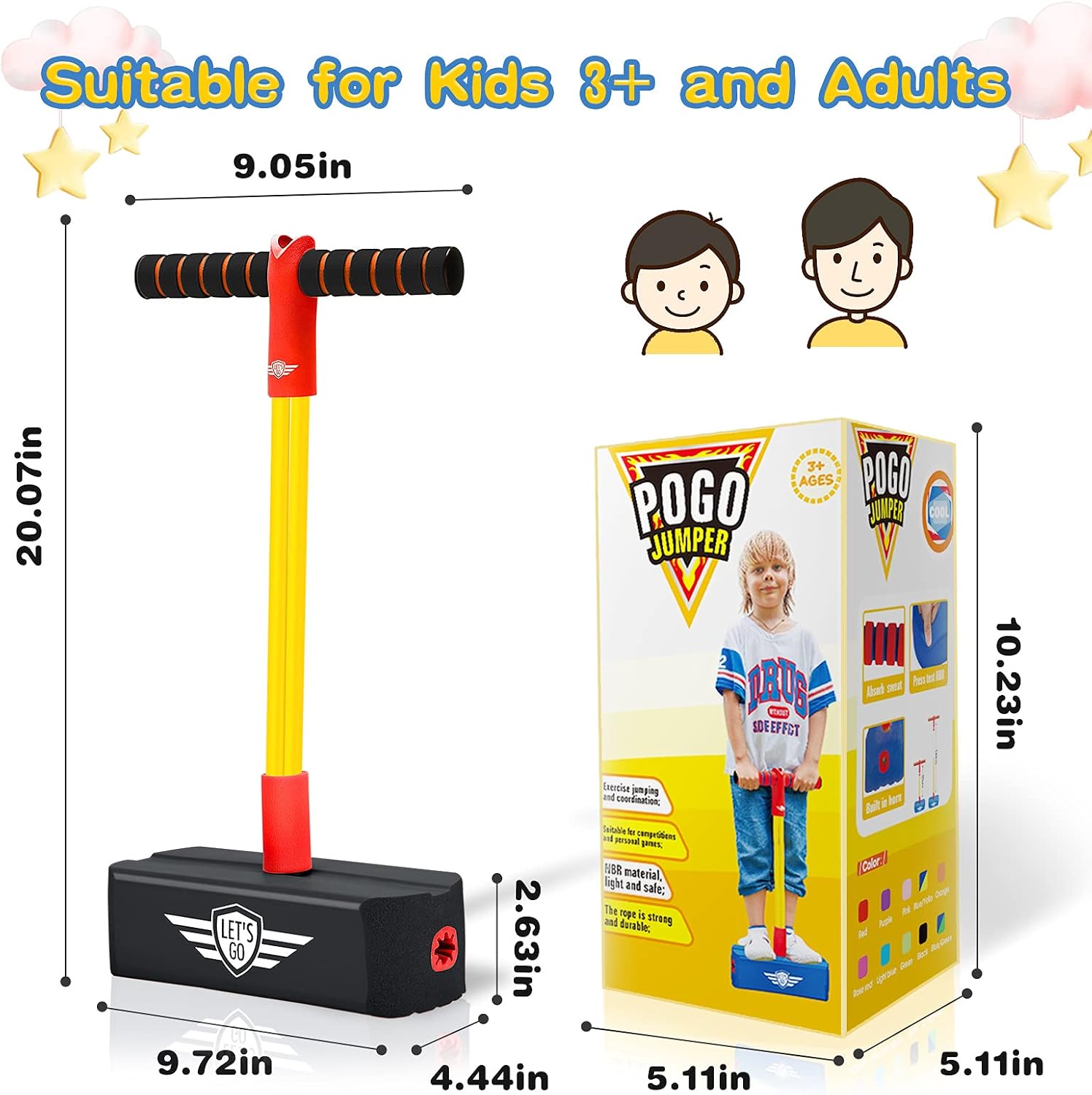 Thumbnail 4 de Toyzey foam pogo sticks for girls and boys aged 3–12 with built-in squeaking sound