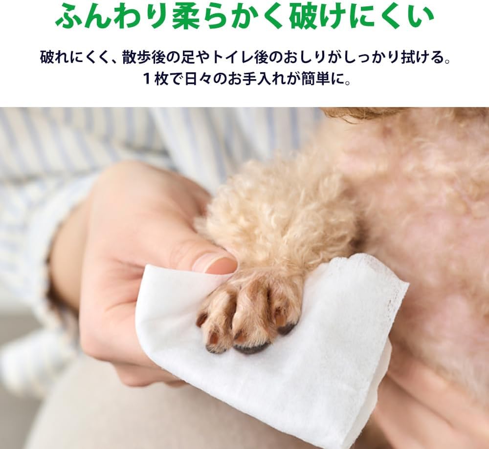 Detalle de アイリスオーヤマ DPWT-8P ペット用ウェットティッシュ ノンアルコール 80枚×8パック