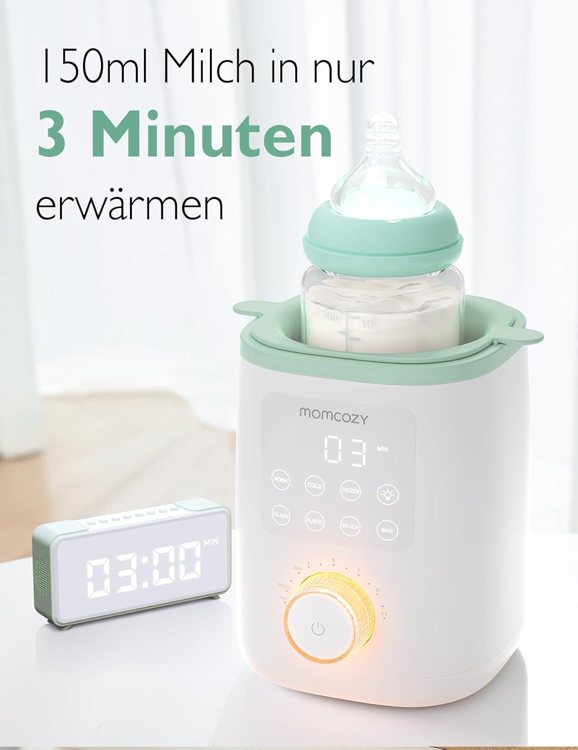Thumbnail 1 de Momcozy MW02 Nutri-Flaschenwärmer – präzise Temperaturkontrolle, 9-in-1 multisystem, kompatibel mit allen Flaschen