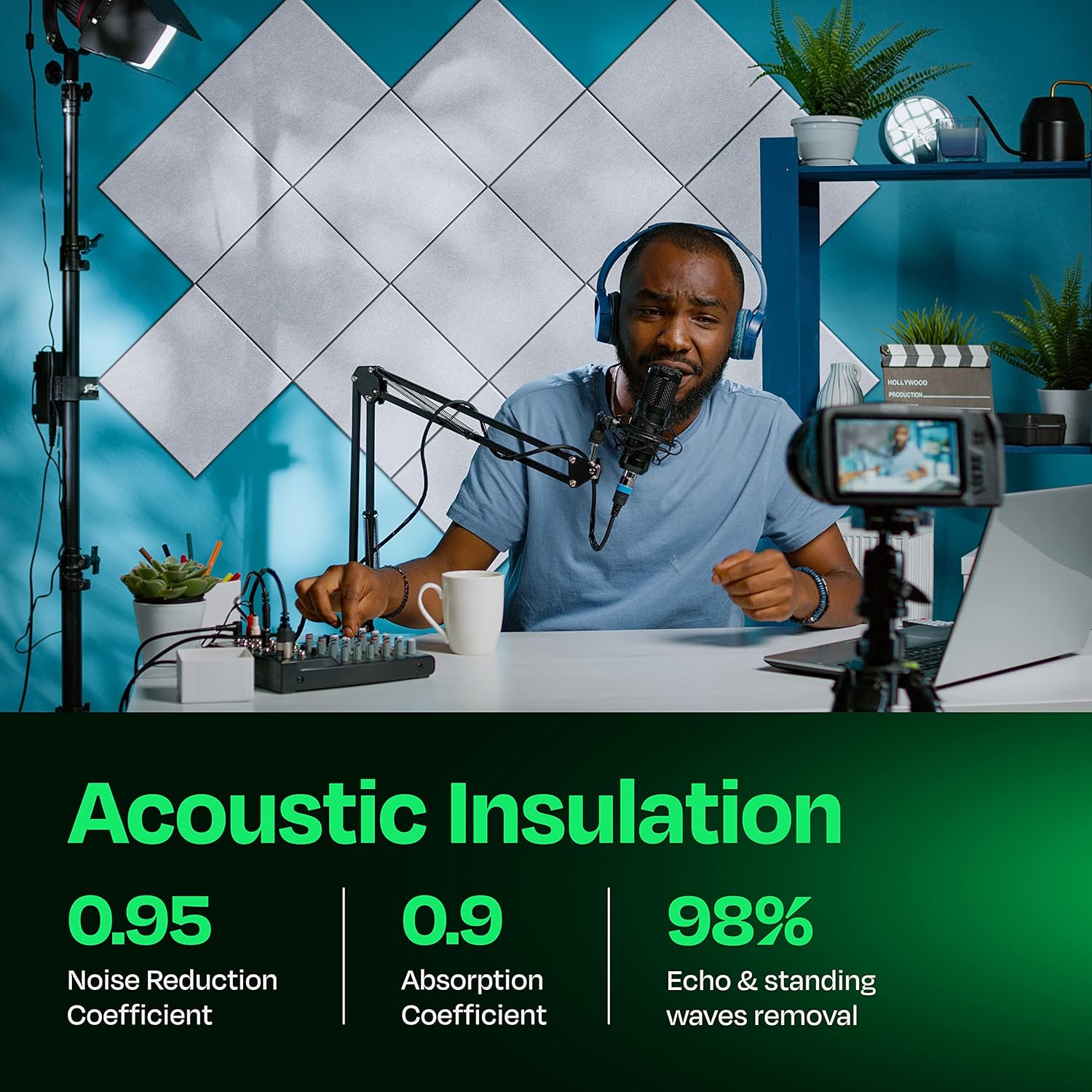 Detalle de Ekkogo acoustic wall panels, 12-pack