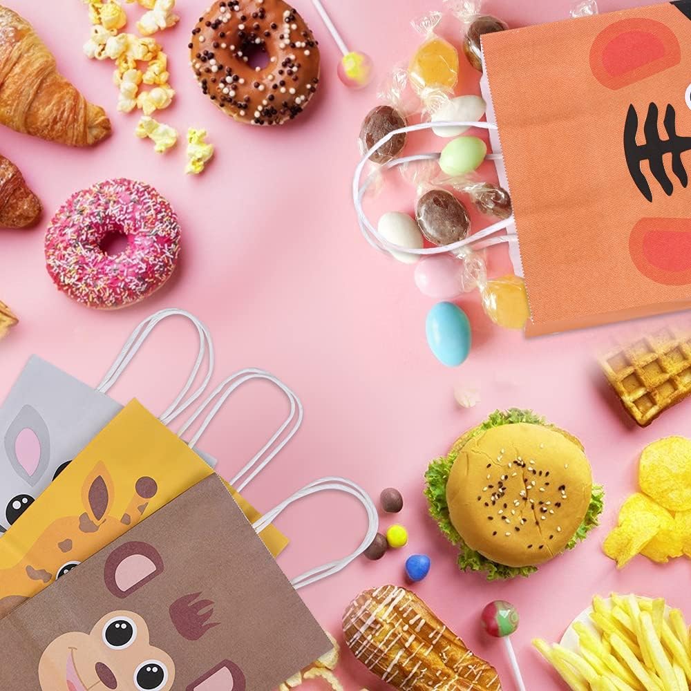 Thumbnail 6 de Flintronic Geschenktüten mit Tiermotiven (18 Stück) aus Kraftpapier für Kinderparty, Babygeburtstag & Co.