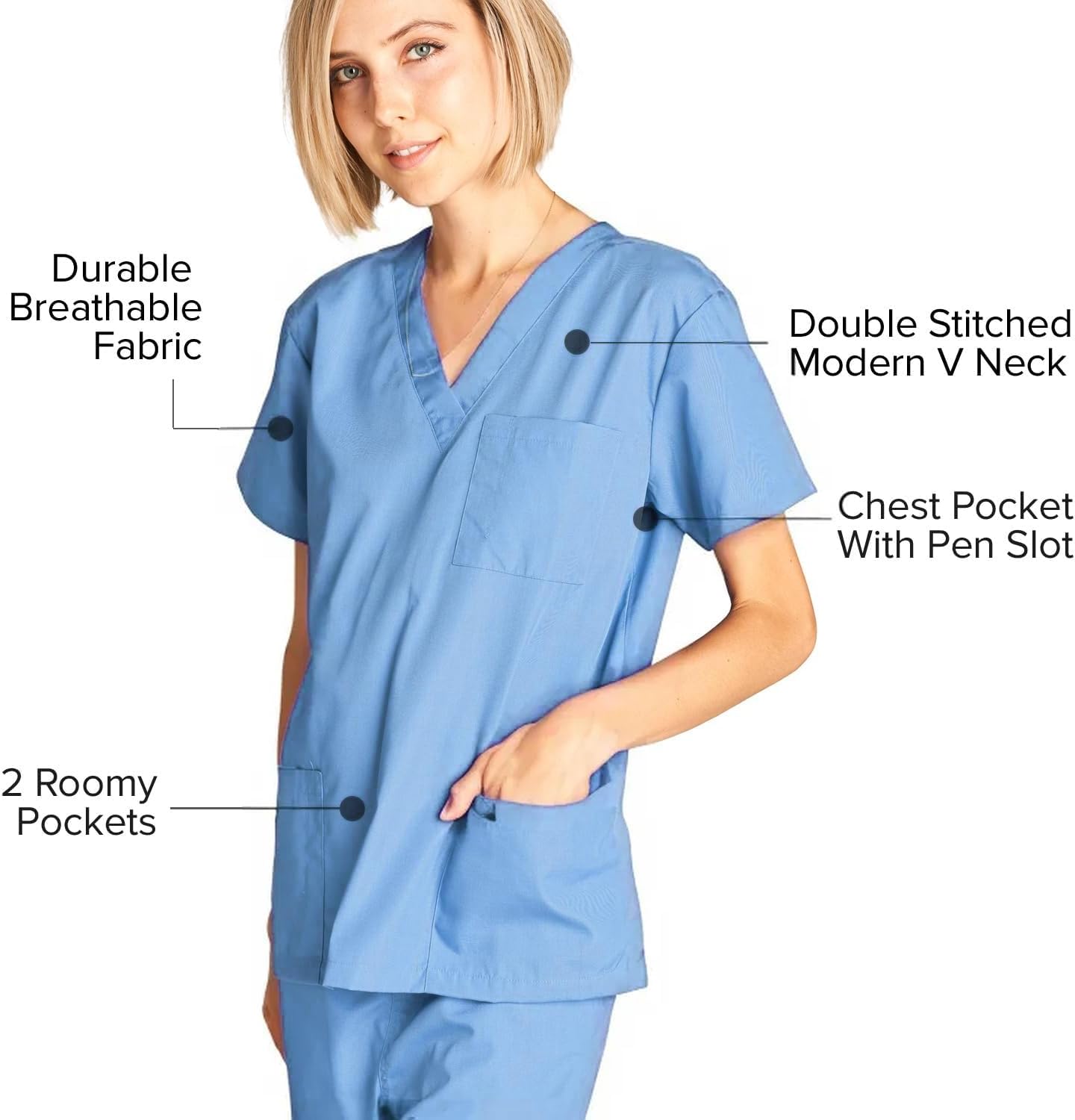 Detalle de Dagacci Scrubs Medical Uniform Set for Women and Men — Top and Pants