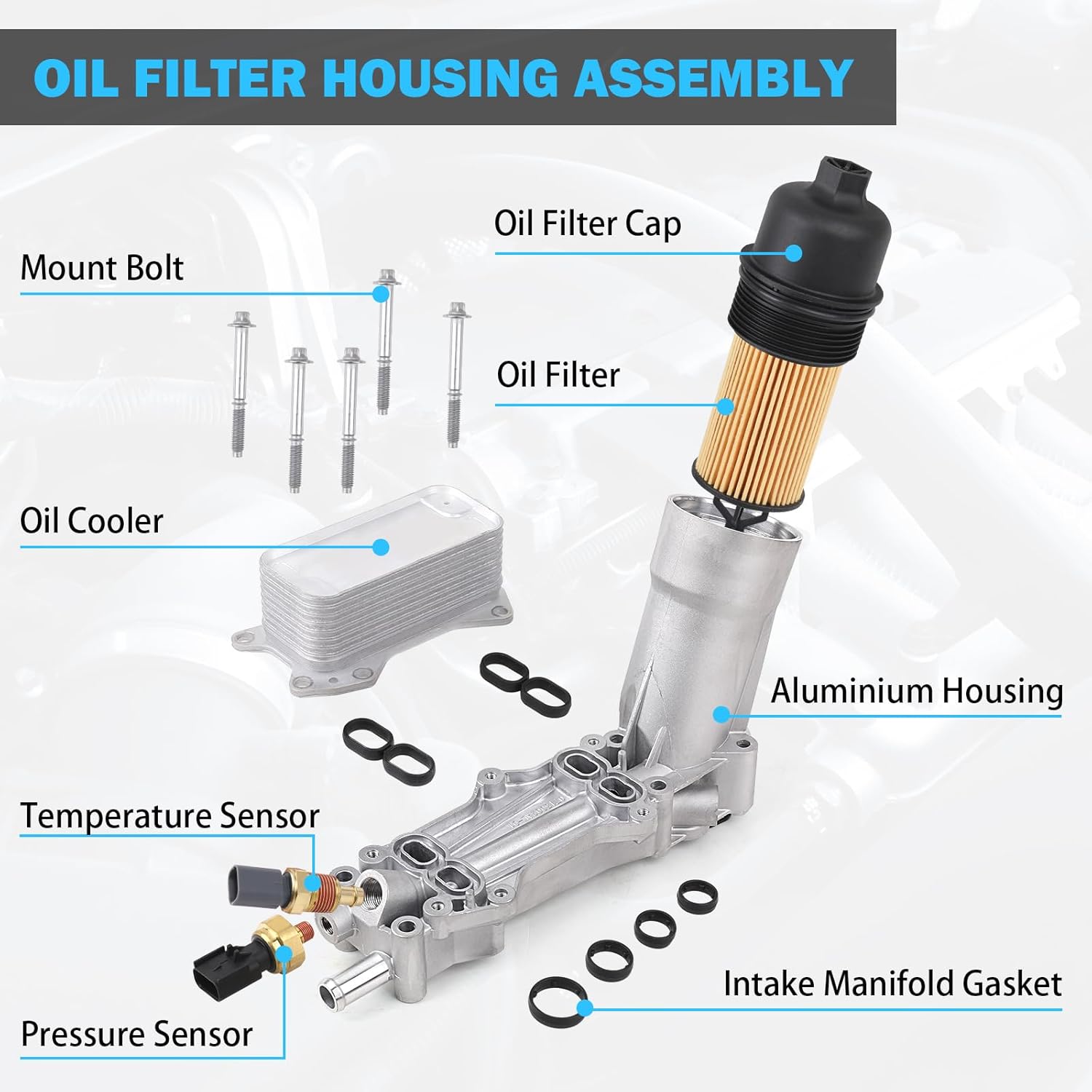 Thumbnail 3 de 926-959 Aluminum Oil Filter Housing Kit 3.6L