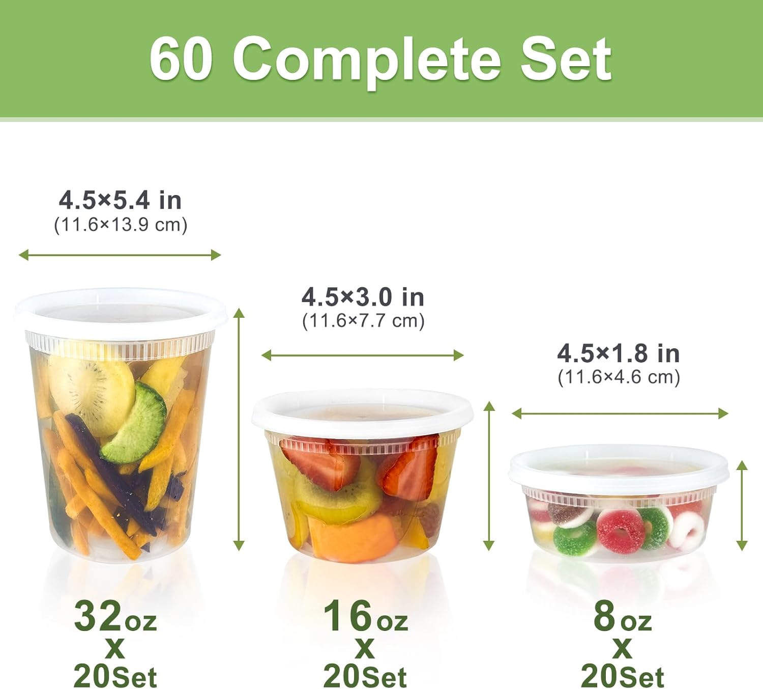 Detalle 2 de Dipoo 60 Sets deli containers 🥡