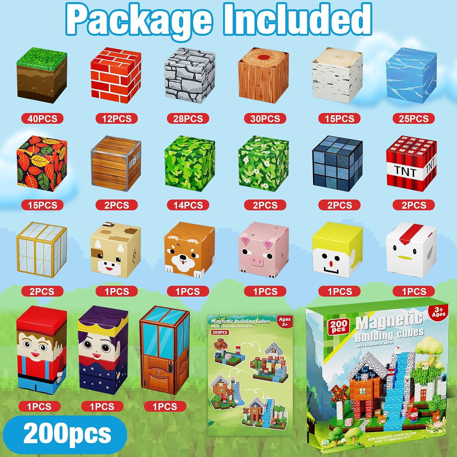 Detalle 2 de 200PCS Magnetic Blocks STEM Building Set