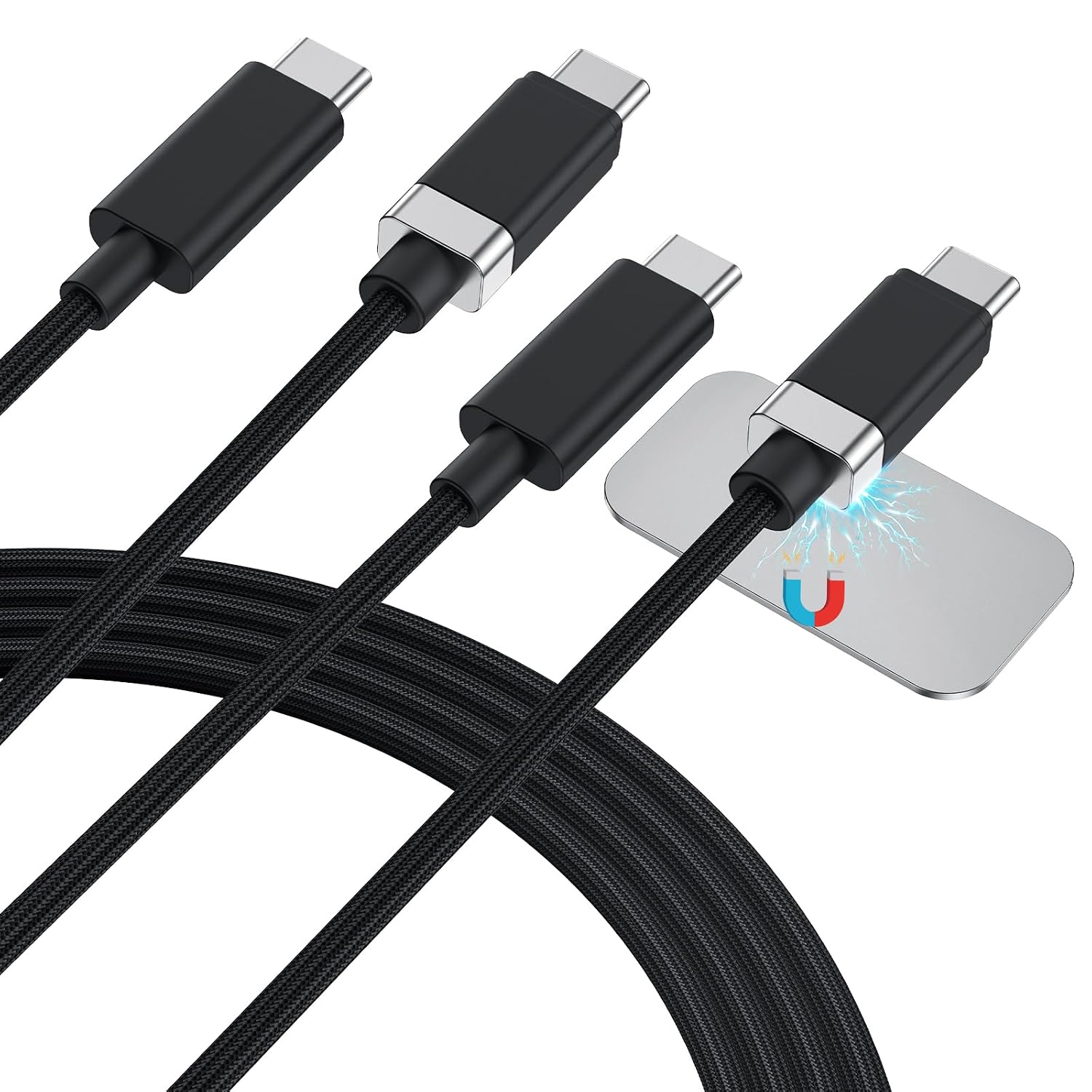 Detalle de Magtame StayCable, 2 câbles USB C 1 m, 3 A 60 W ⚡