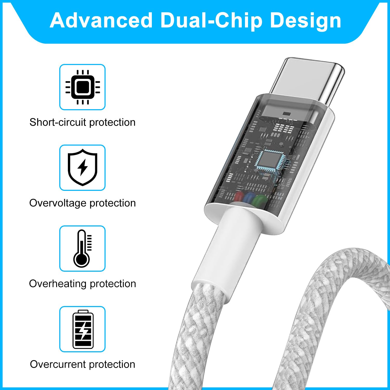 Detalle de Lemsen iPhone 15 cavo USB-C 60W 2 pezzi