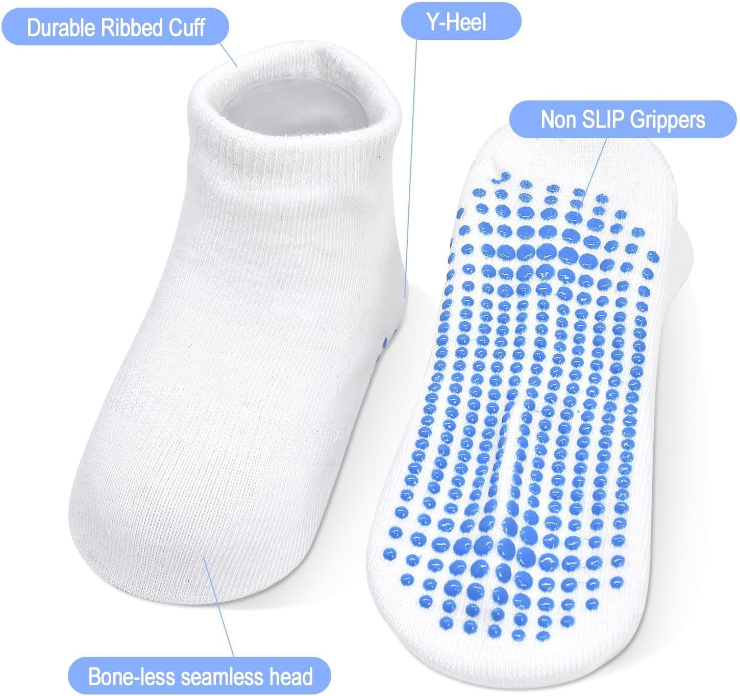 Detalle de ELUTONG Toddler Non Slip Socks (12 Pairs) – Baby Grip Ankle Socks for Boys and Girls 0–7 Years