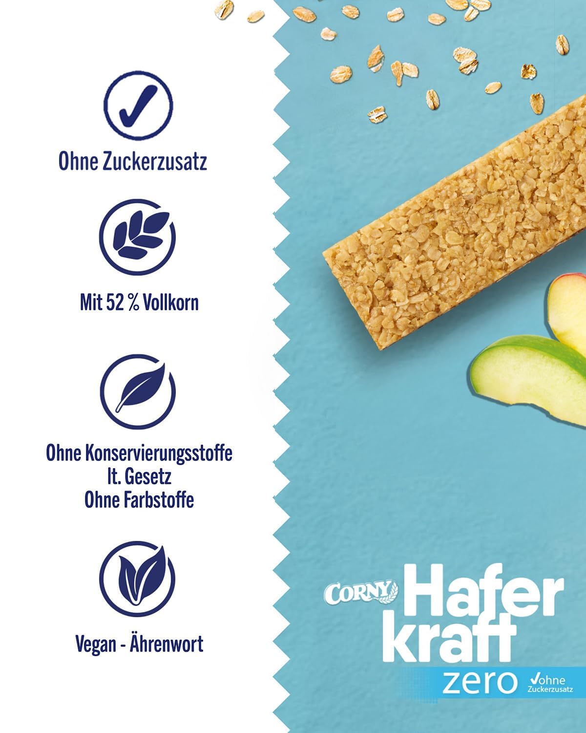 Detalle de Corny Haferkraft Zero Apfel 48×35g 121 kcal