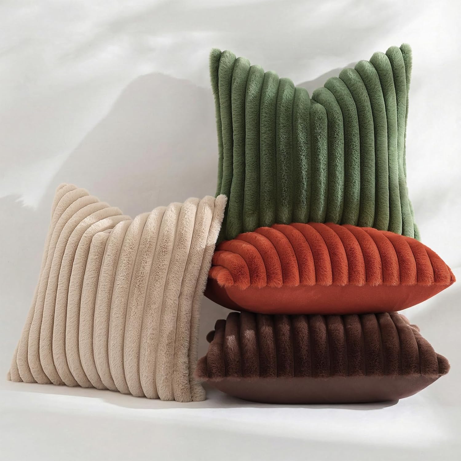 Thumbnail 4 de decorUhome Faux Fur Spring 20x20 Pillow Covers set