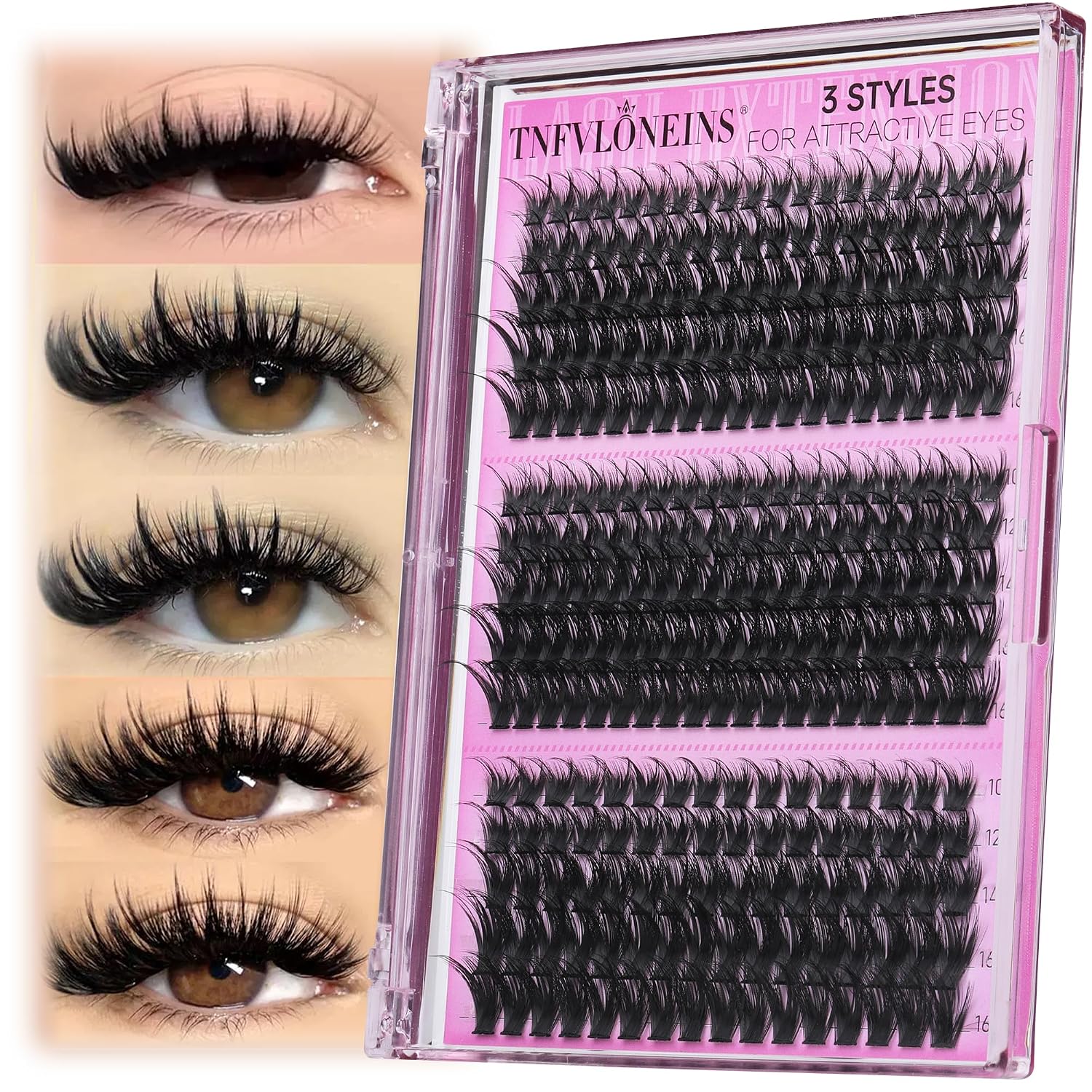 Detalle de TNFVLONEINS Lash Clusters 10-16MM Wispy ๐