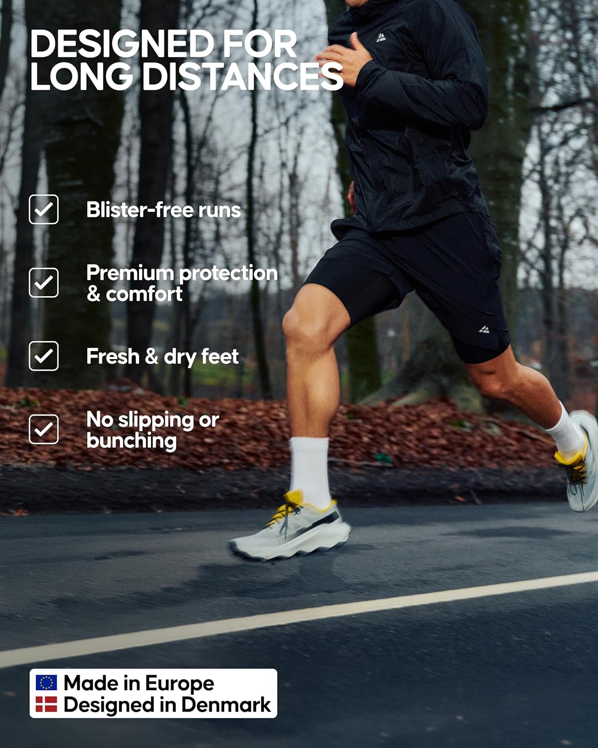 Thumbnail 2 de Danish Endurance Cushioned Long-Distance Running Crew Socks (Anti-Blister) — unisex 3 or 5 pack