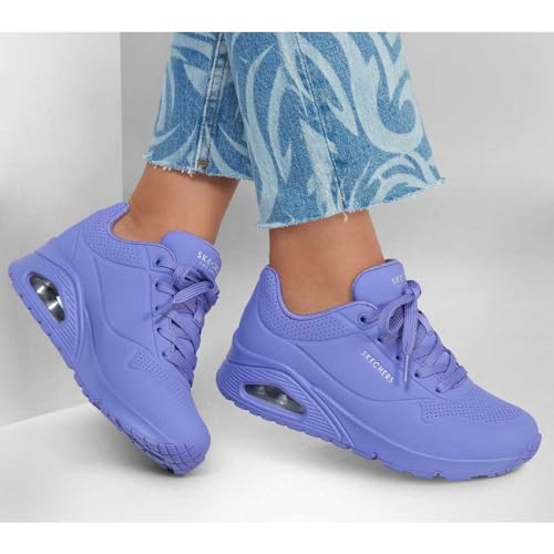 Detalle 2 de Skechers Uno Lilac Durabuck Mesh para mujer (talla 40 EU): comodidad con cierre de velcro