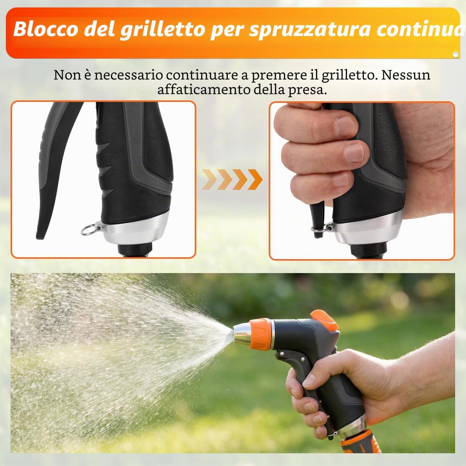 Thumbnail 5 de Hoofun set 2 pezzi doccetta da giardino con spruzzatore a 12 funzioni e collegamento rapido