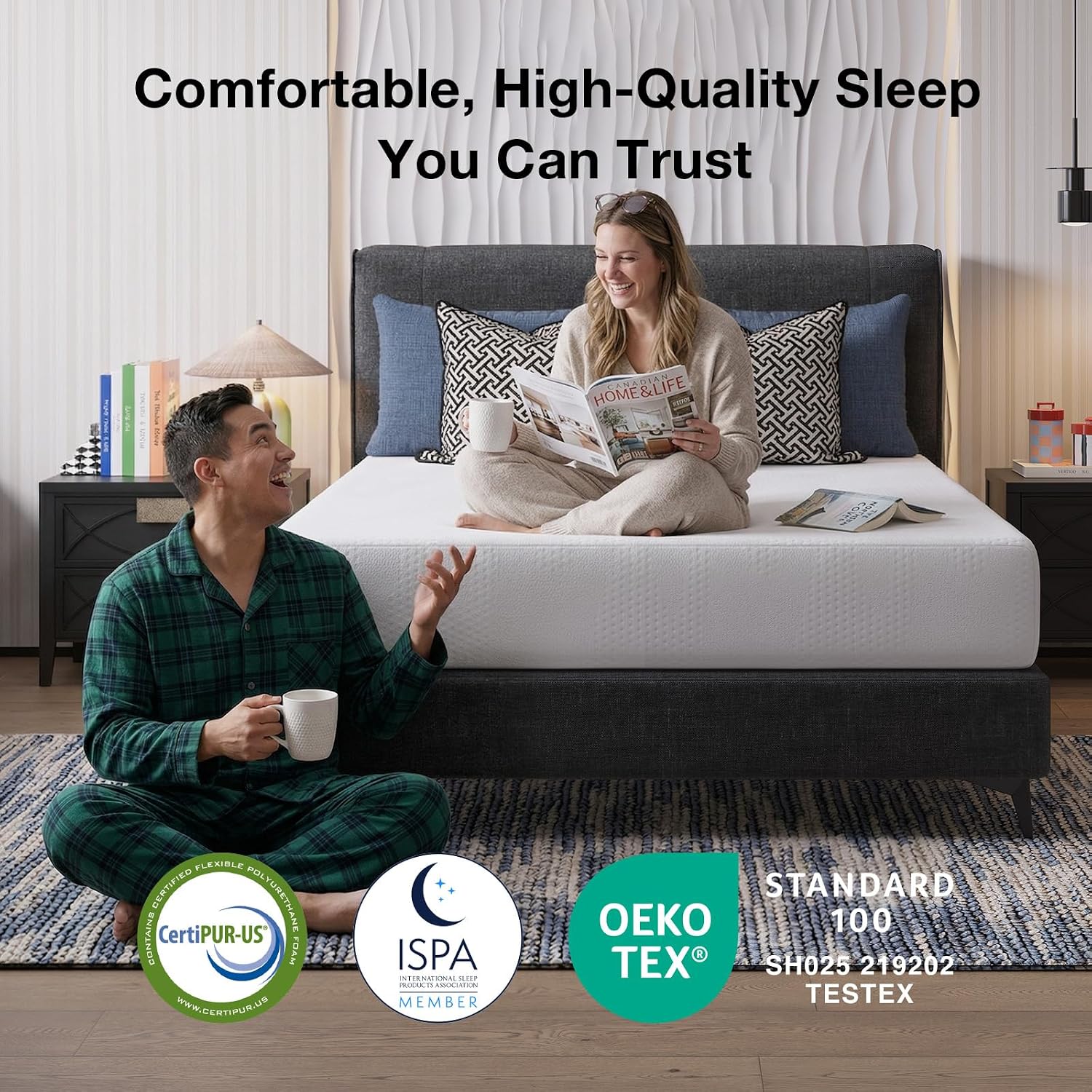 Detalle 2 de Novilla B-2510M01908-8-T-CA Twin Mattress, 8-Inch Gel Memory Foam