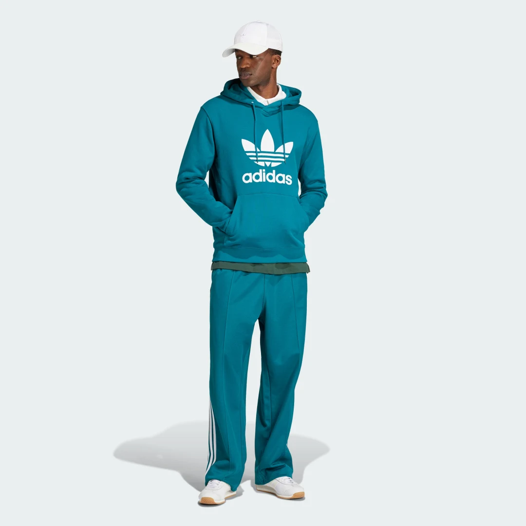 Detalle de Sudadera con capucha Adicolor Classics Trefoil de Adidas (Turquesa)