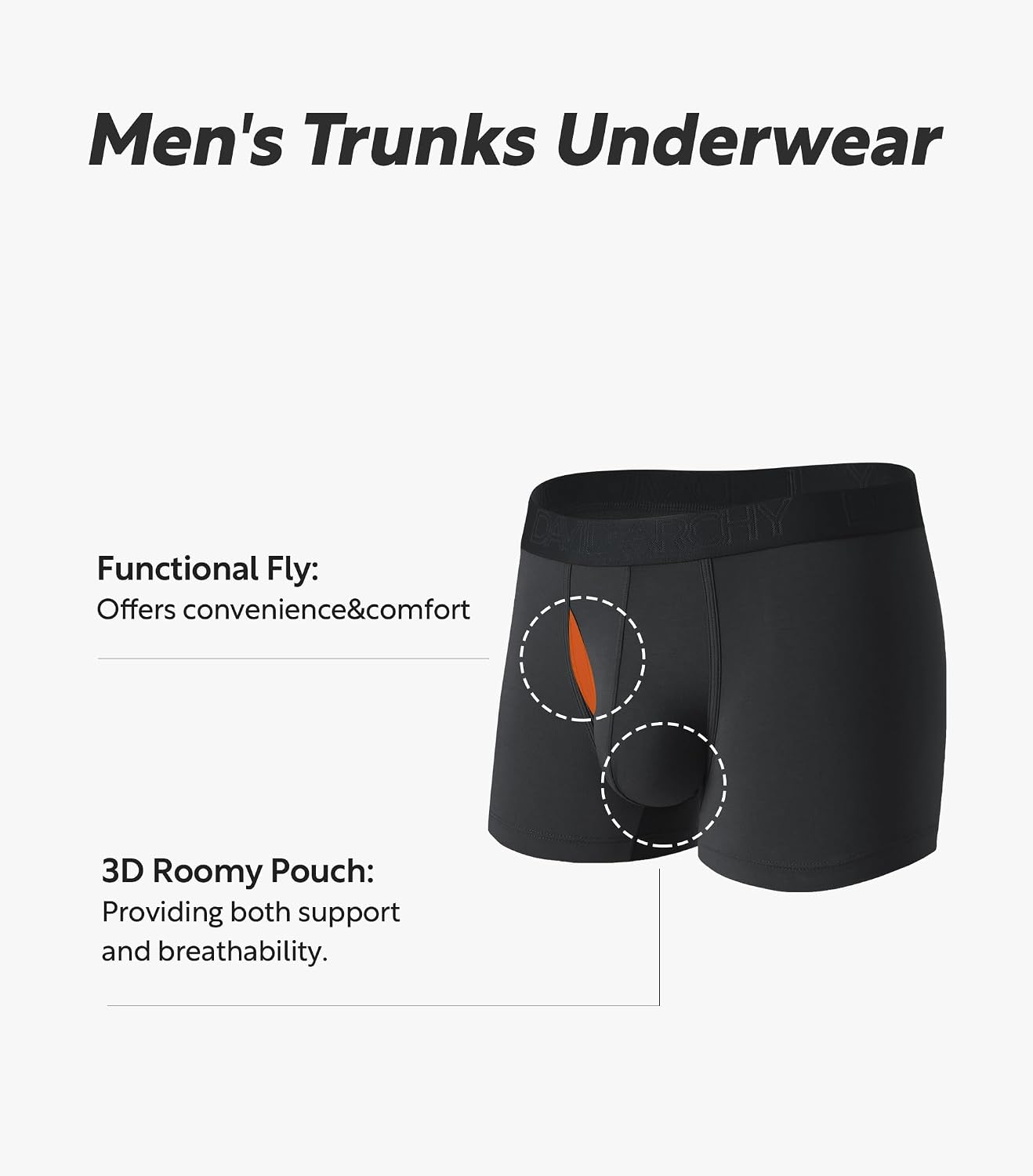 Detalle de DAVID ARCHY MDANK17 Men's Bamboo Rayon Boxer Briefs, Breathable Multipack