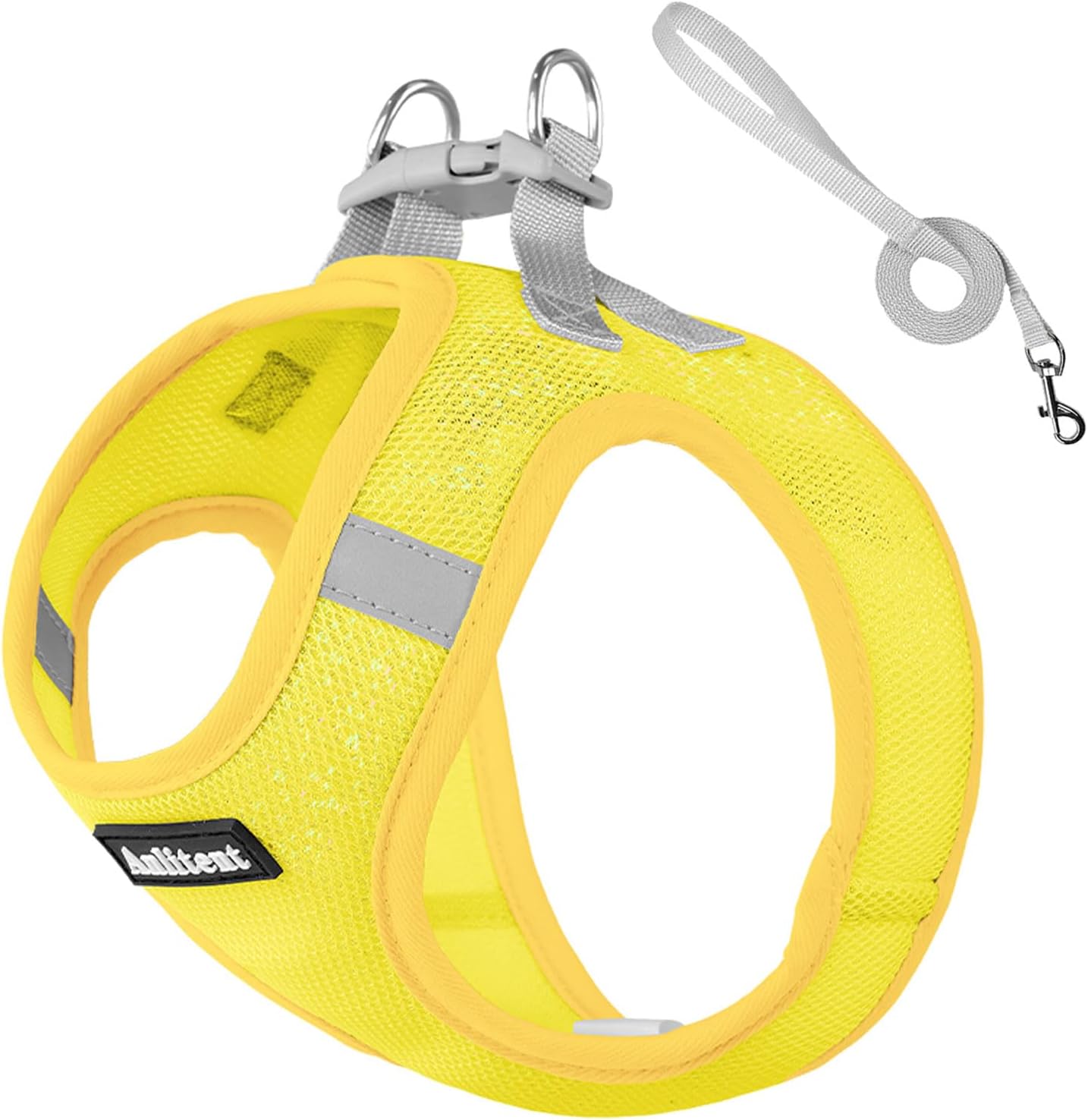 Detalle de Anlitent Soft Mesh No Pull Cat/Puppy Harness and Lead Set (XS, Yellow) – Escape Proof for Small Dogs