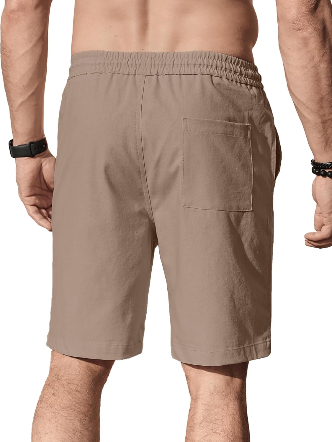 Thumbnail 1 de Comdecevis Men's Linen Shorts: Casual Elastic Waist Drawstring Summer Shorts with Pockets