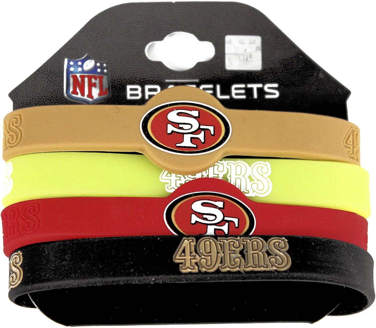 Detalle 2 de NFL Silicone Bracelets 4-Pack — Team-Logo Wrist Bands in Team Colors
