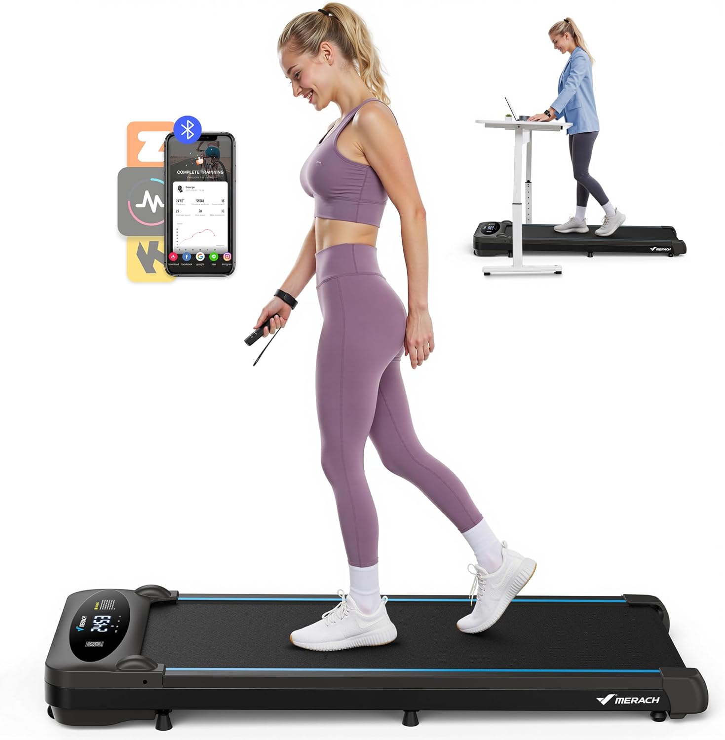 MERACH Walking Pad T26 – Kompaktes Schreibtisch-Laufband für Zuhause und Büro