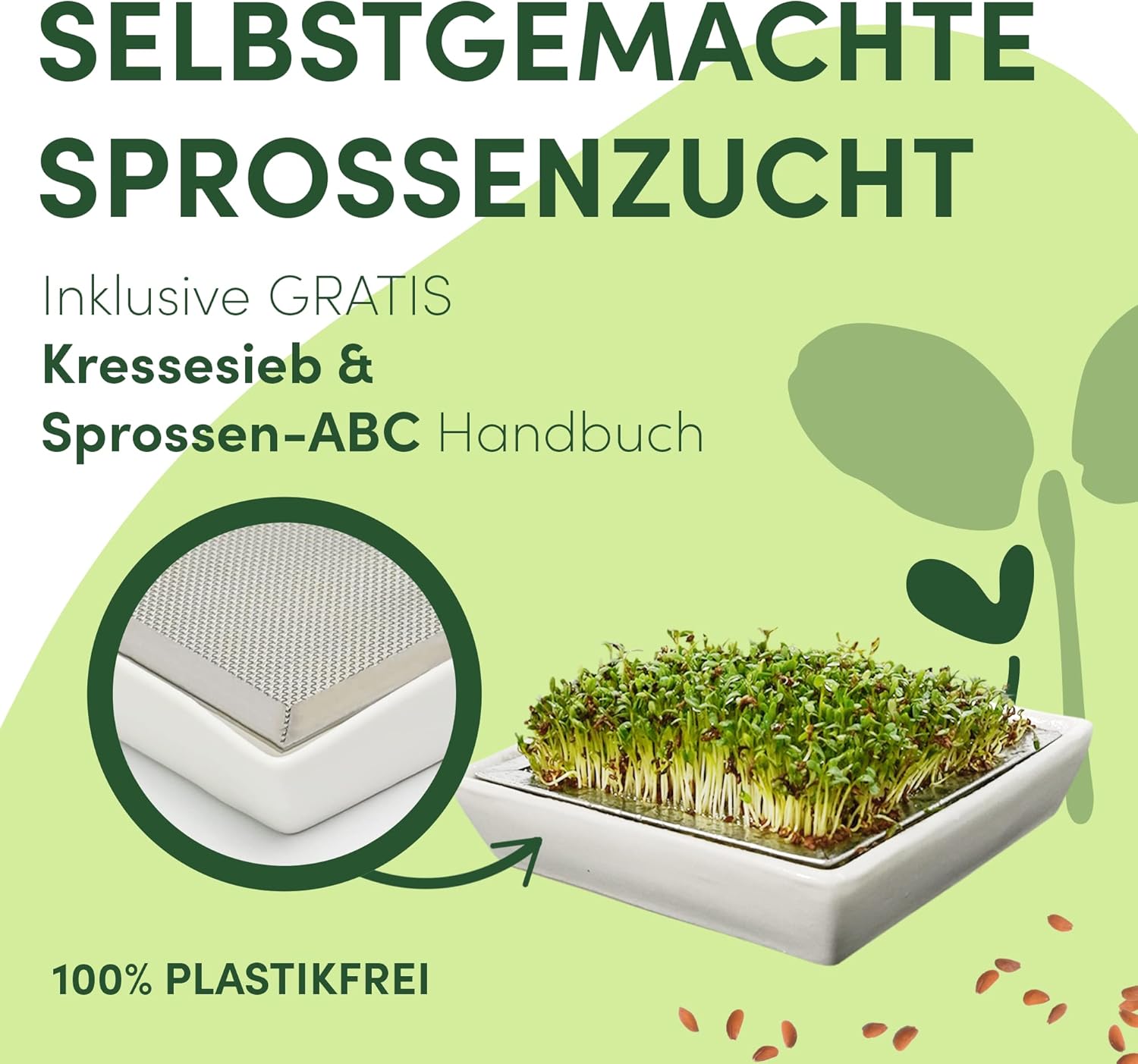 Detalle 2 de Green SEEDS Sprossglas Starter-Set 1000ml